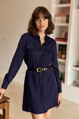 Robe chemise courte marine - Roni