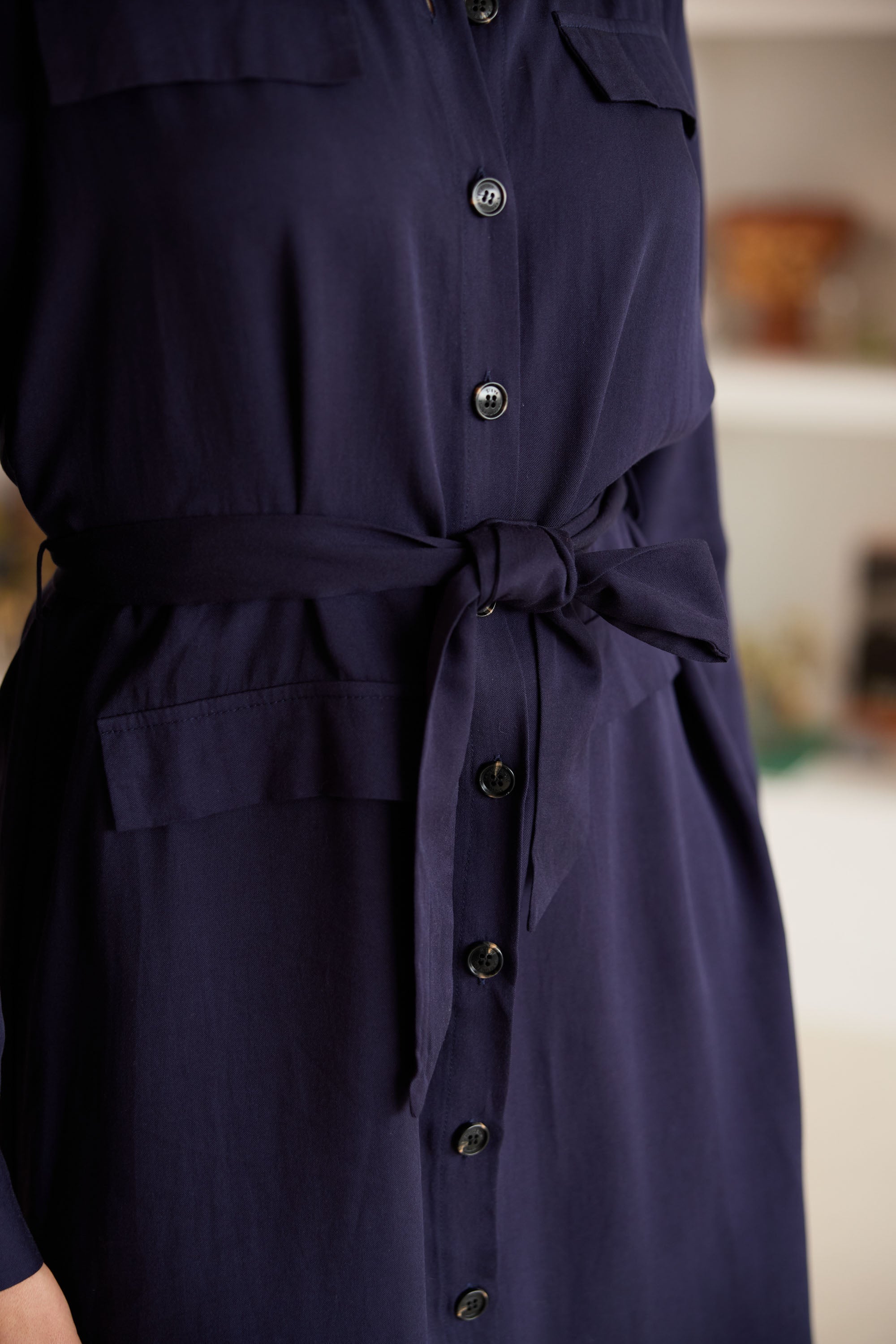 Robe chemise courte marine - Roni