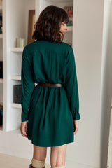 Robe chemise courte verte - Roni