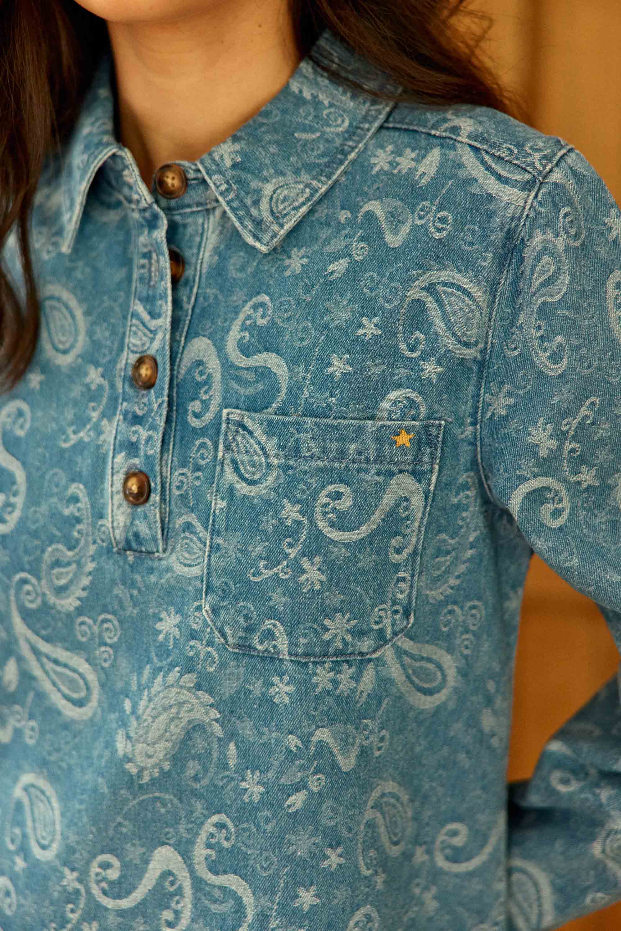 Robe courte denim stone - Roween