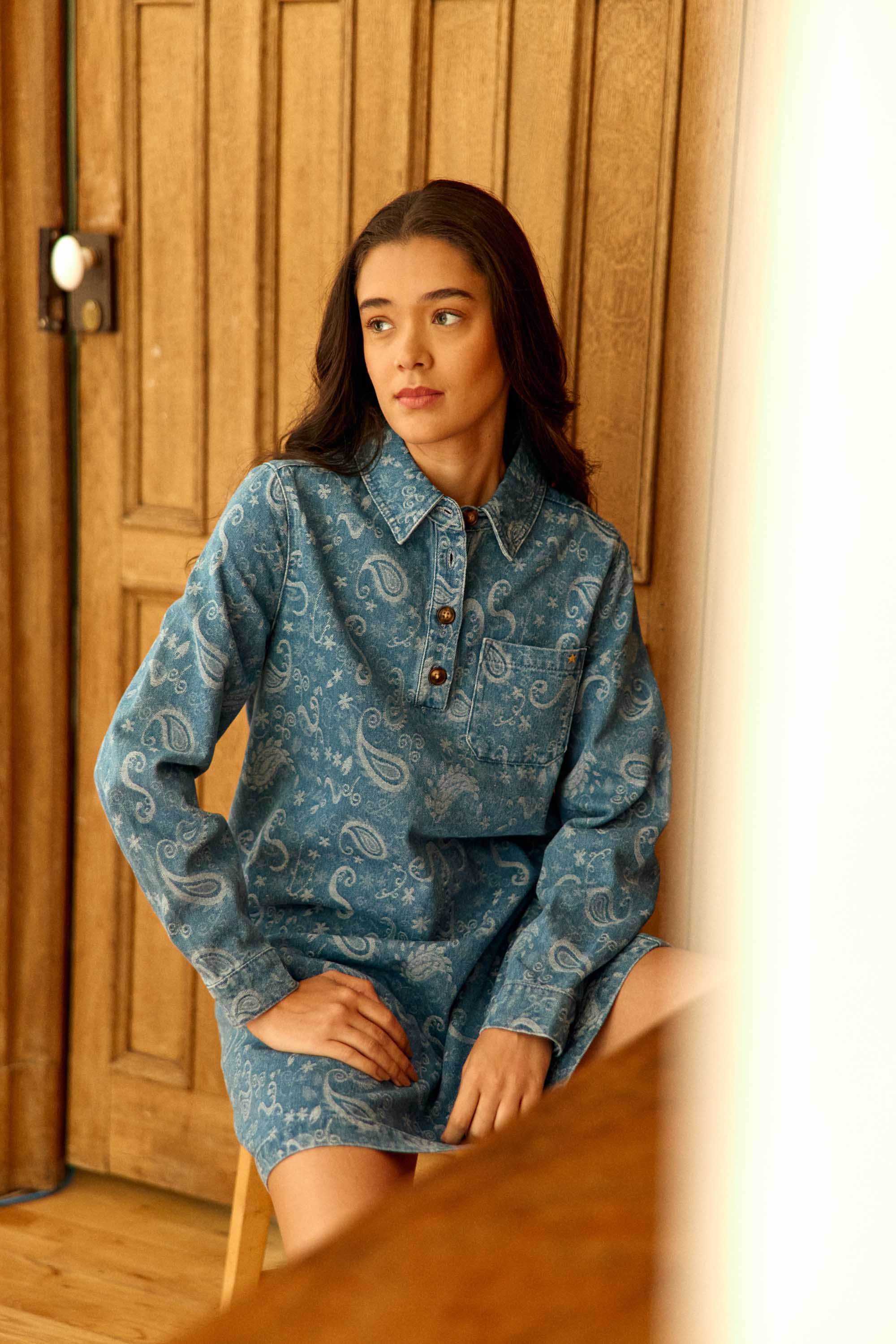 Robe courte denim stone - Roween