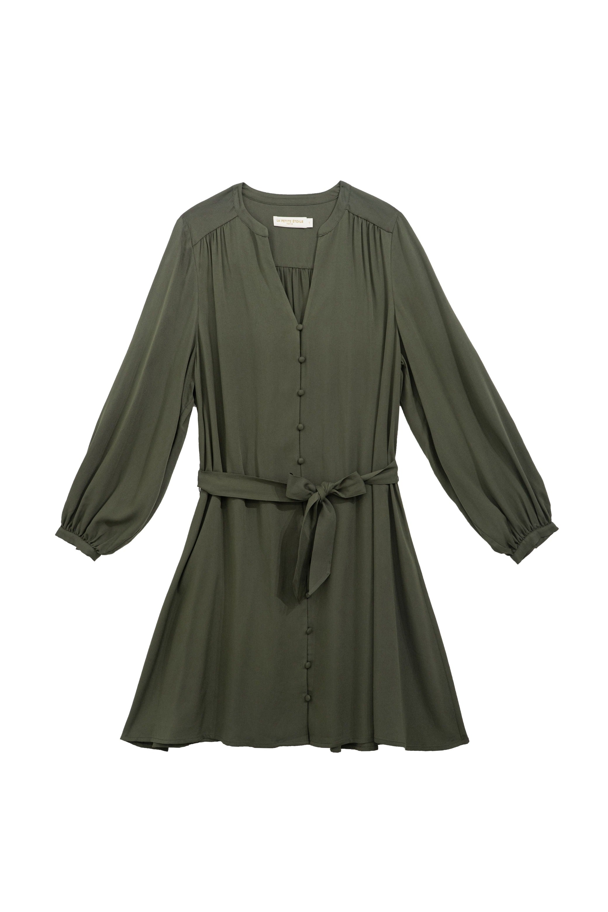 Robe courte fluide kaki - Ruyan