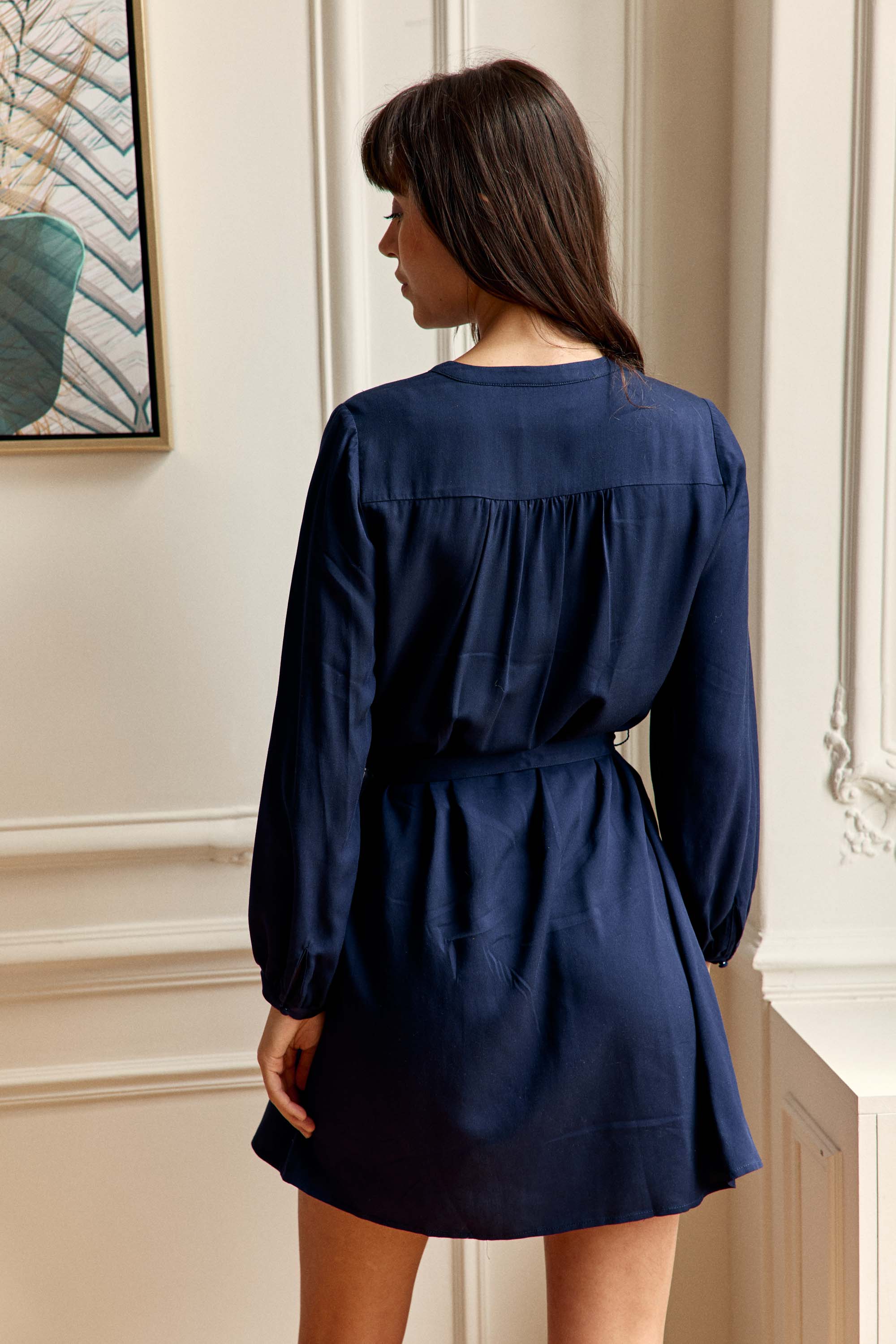 Robe courte fluide marine - Ruyan