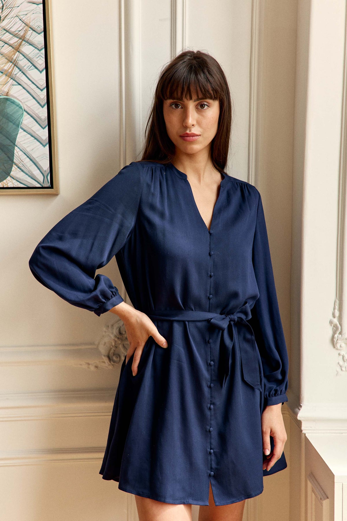 Robe courte fluide marine - Ruyan