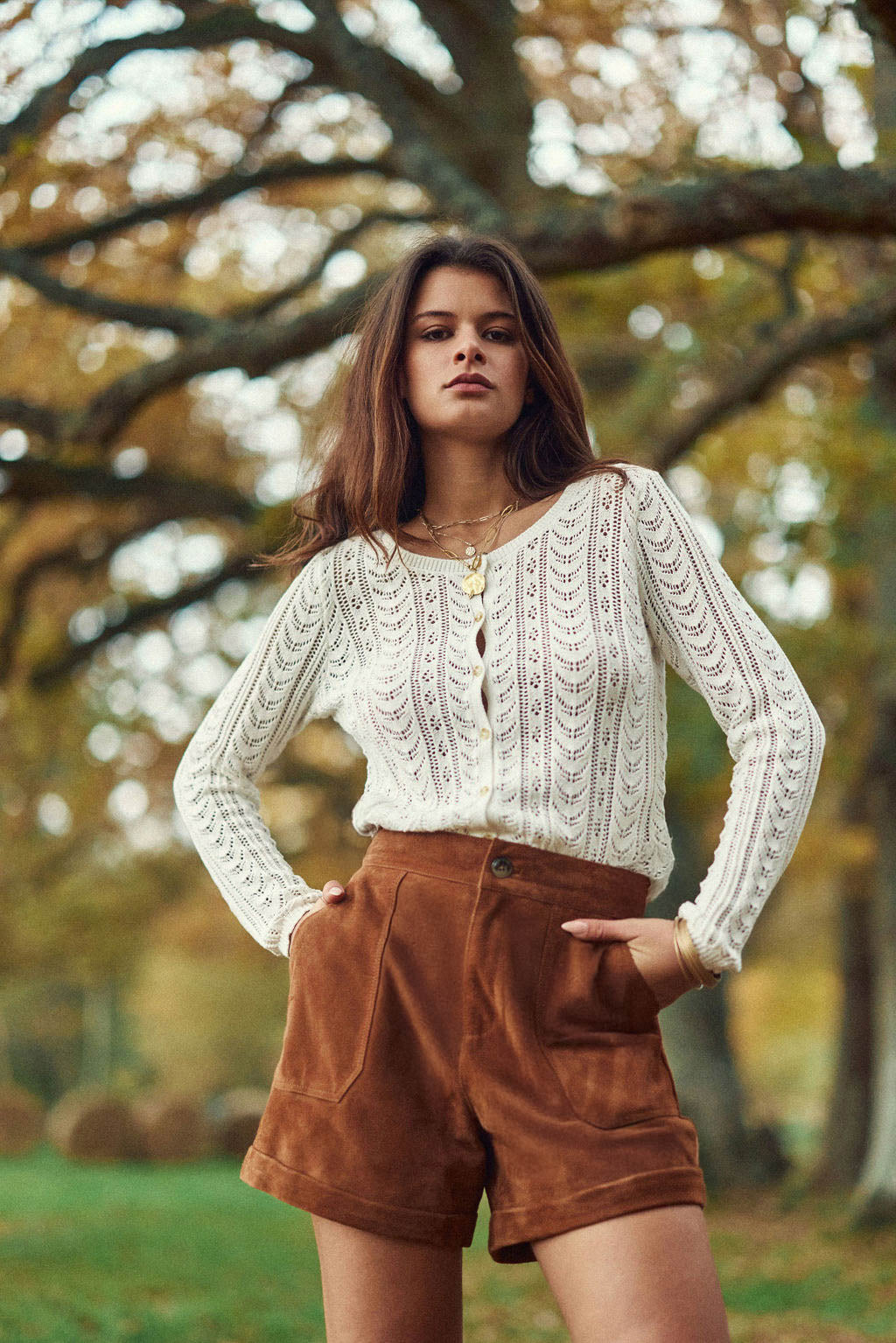 Short en cuir camel - Sidra