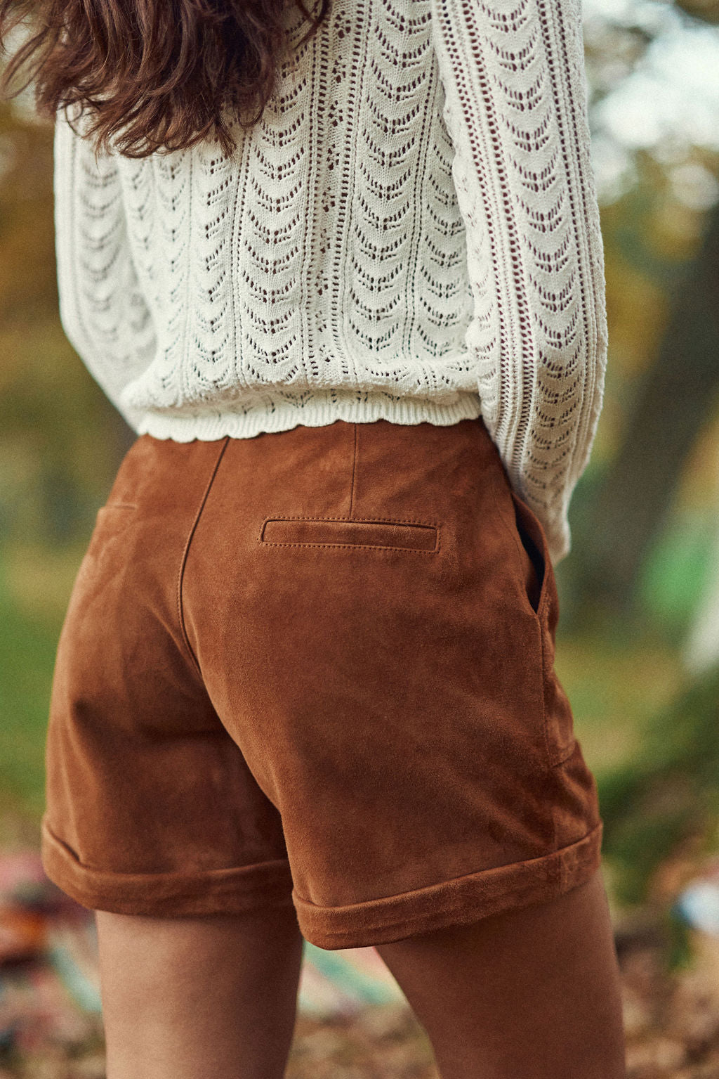 Short en cuir camel - Sidra