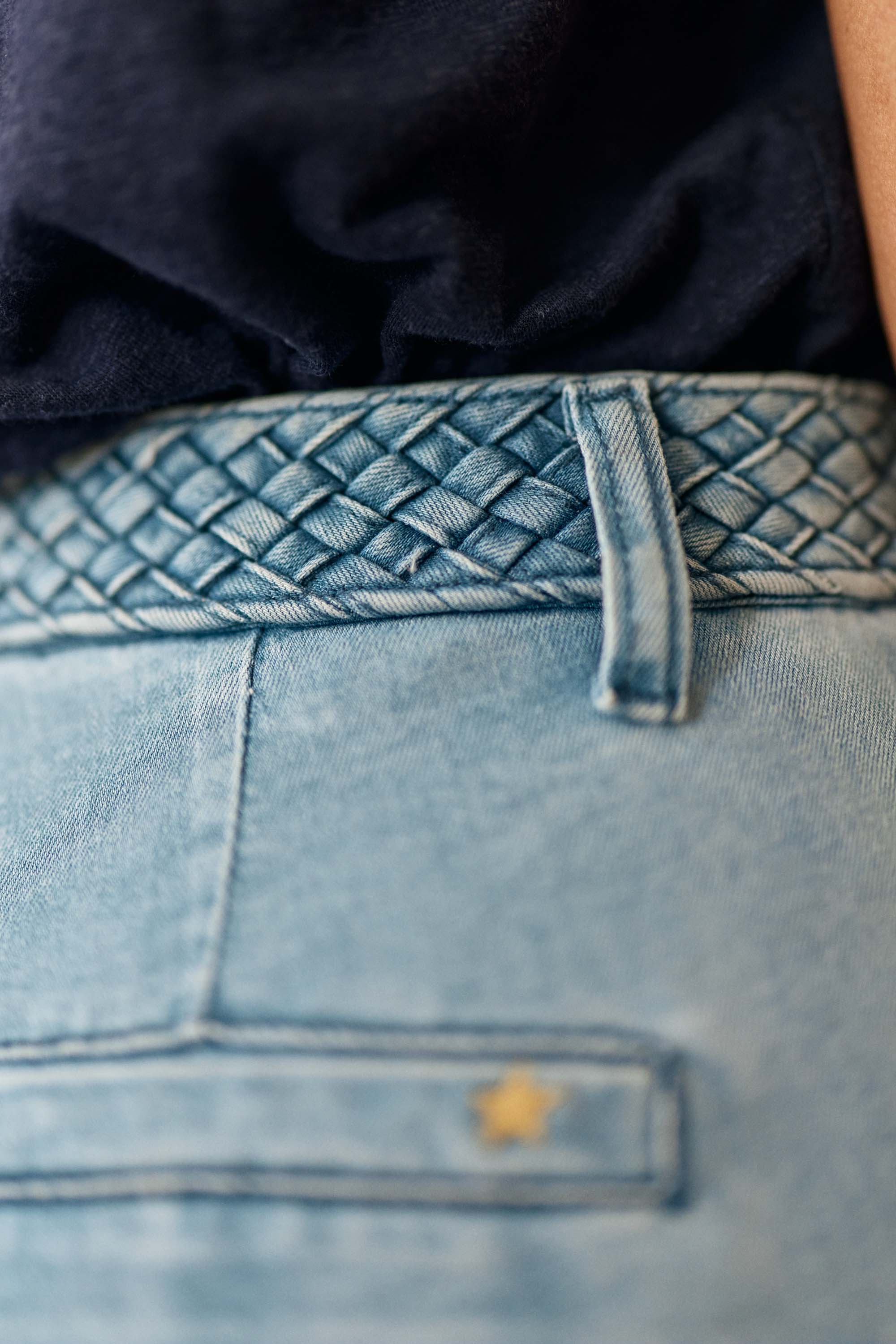 Jean flare tressée stone clair - Sonny