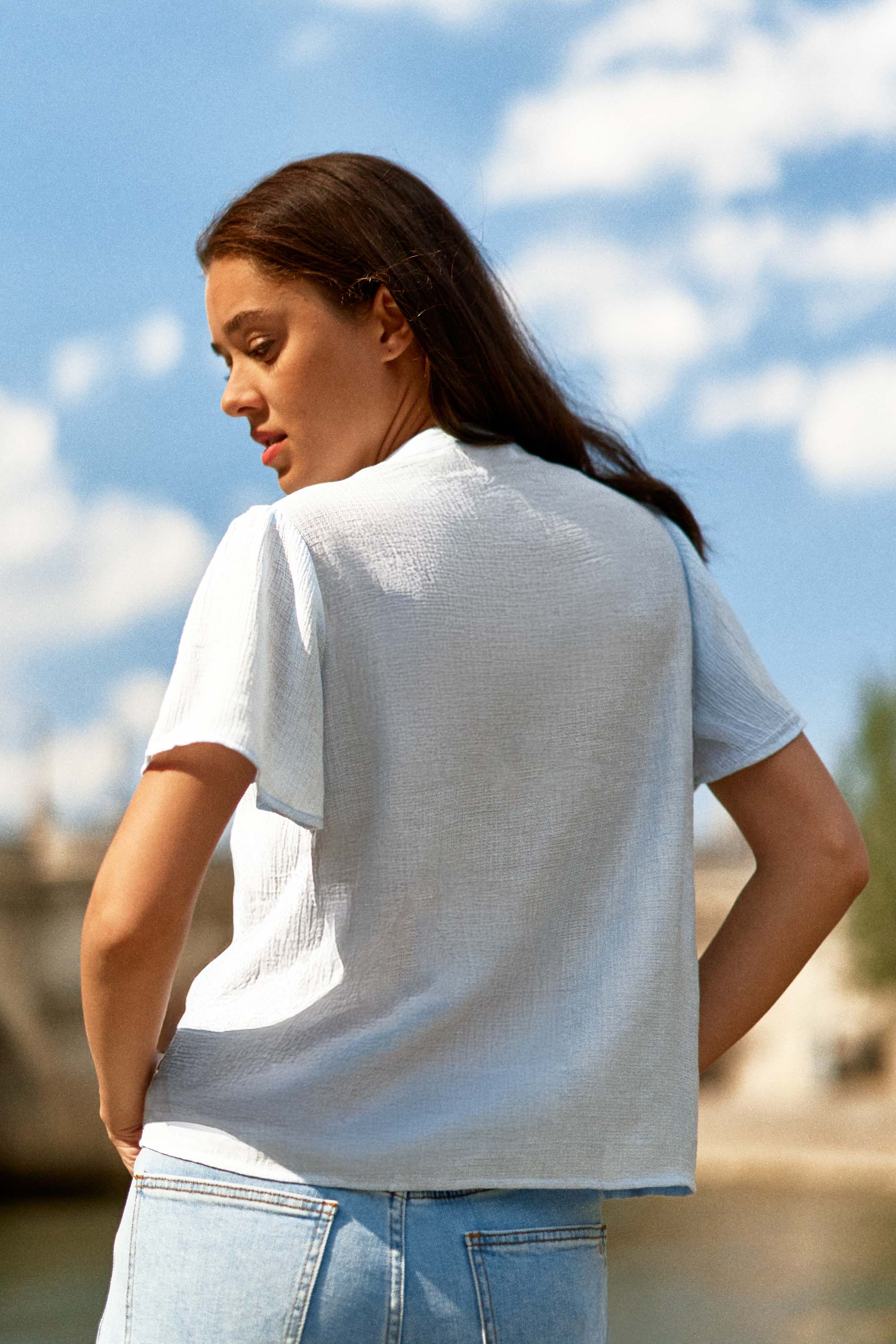 Top ciel effet gaufré - Tacha