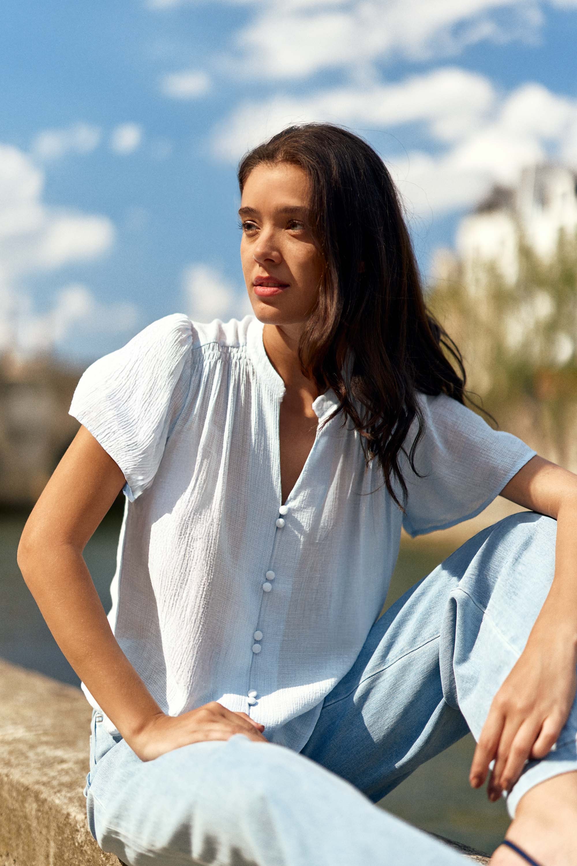 Top ciel effet gaufré - Tacha