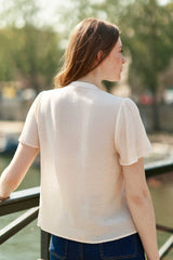 Top écru effet gaufré - Tacha