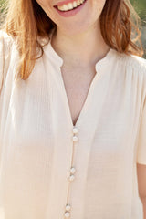 Top écru effet gaufré - Tacha