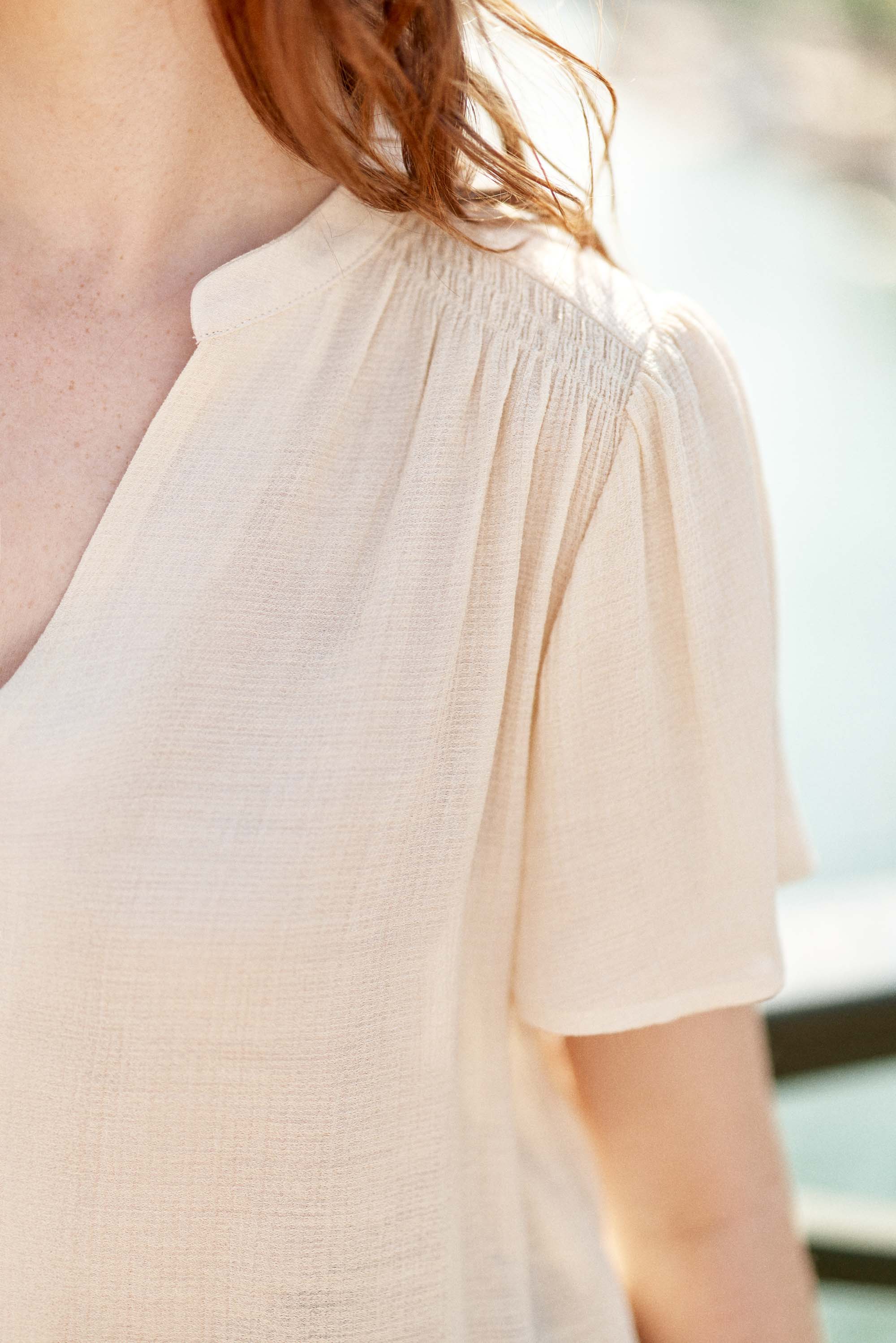 Top écru effet gaufré - Tacha