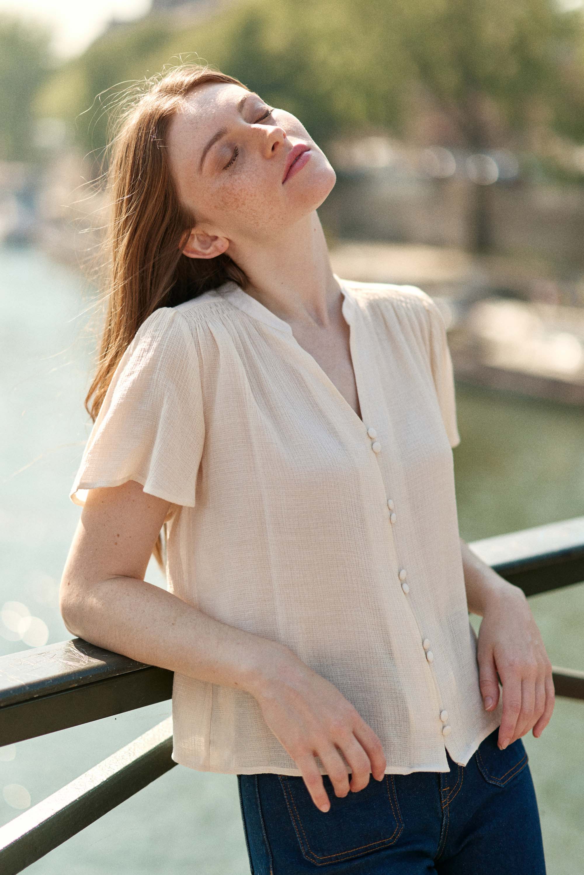 Top écru effet gaufré - Tacha