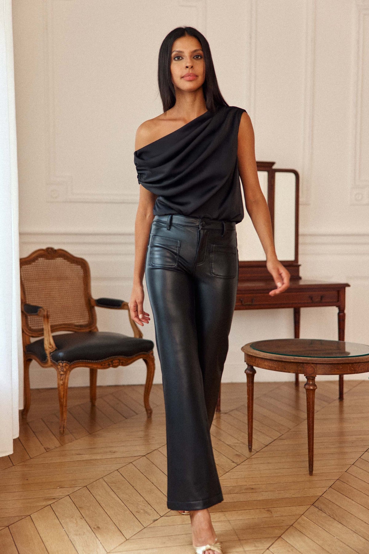 Top asymétrique noir - Torine