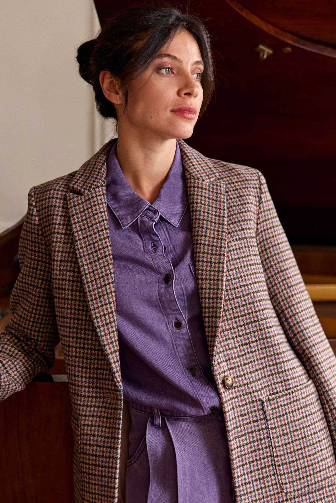 Veste tailleur pied de poule - Vaness