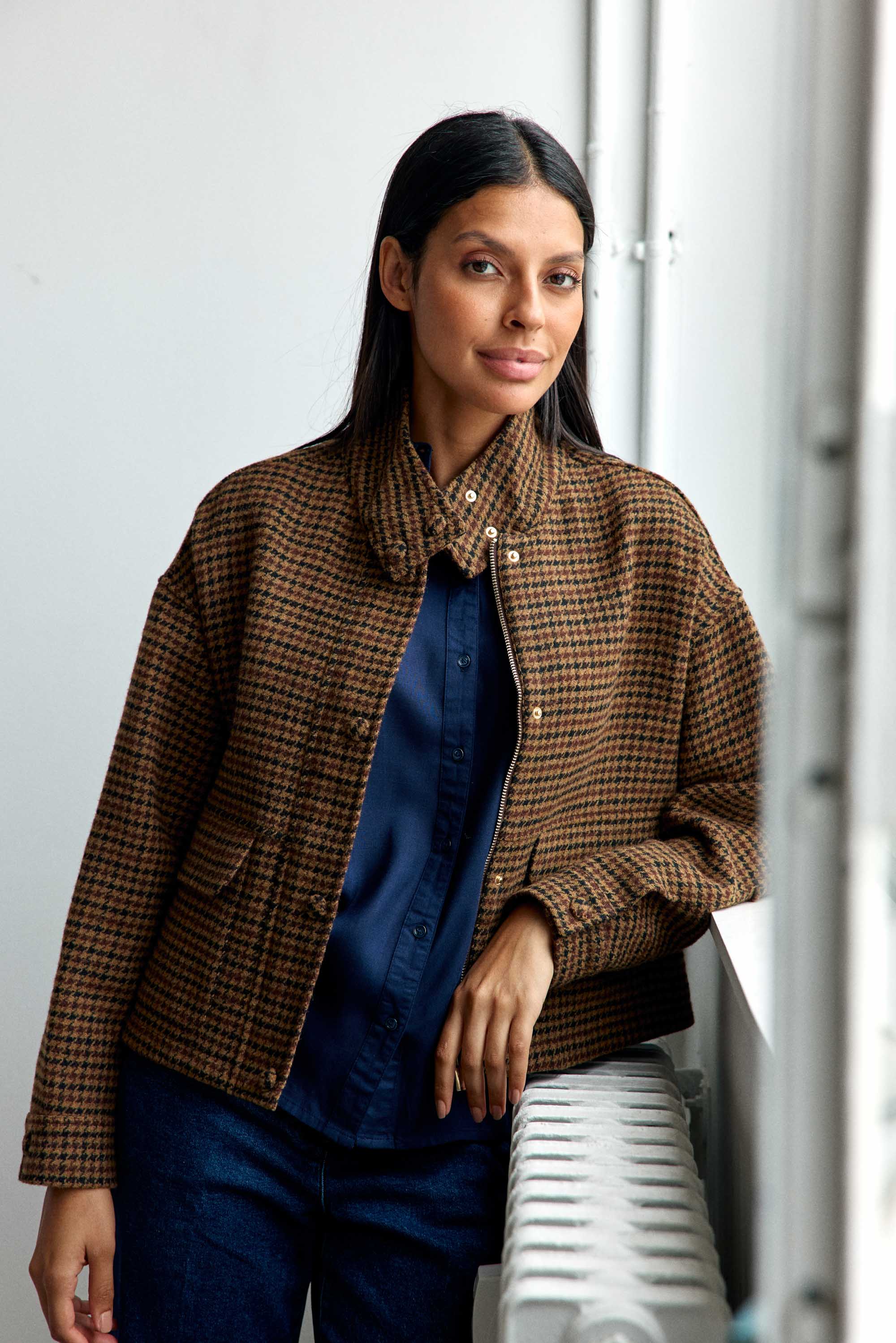 Veste à carreaux pied de poule - Velma