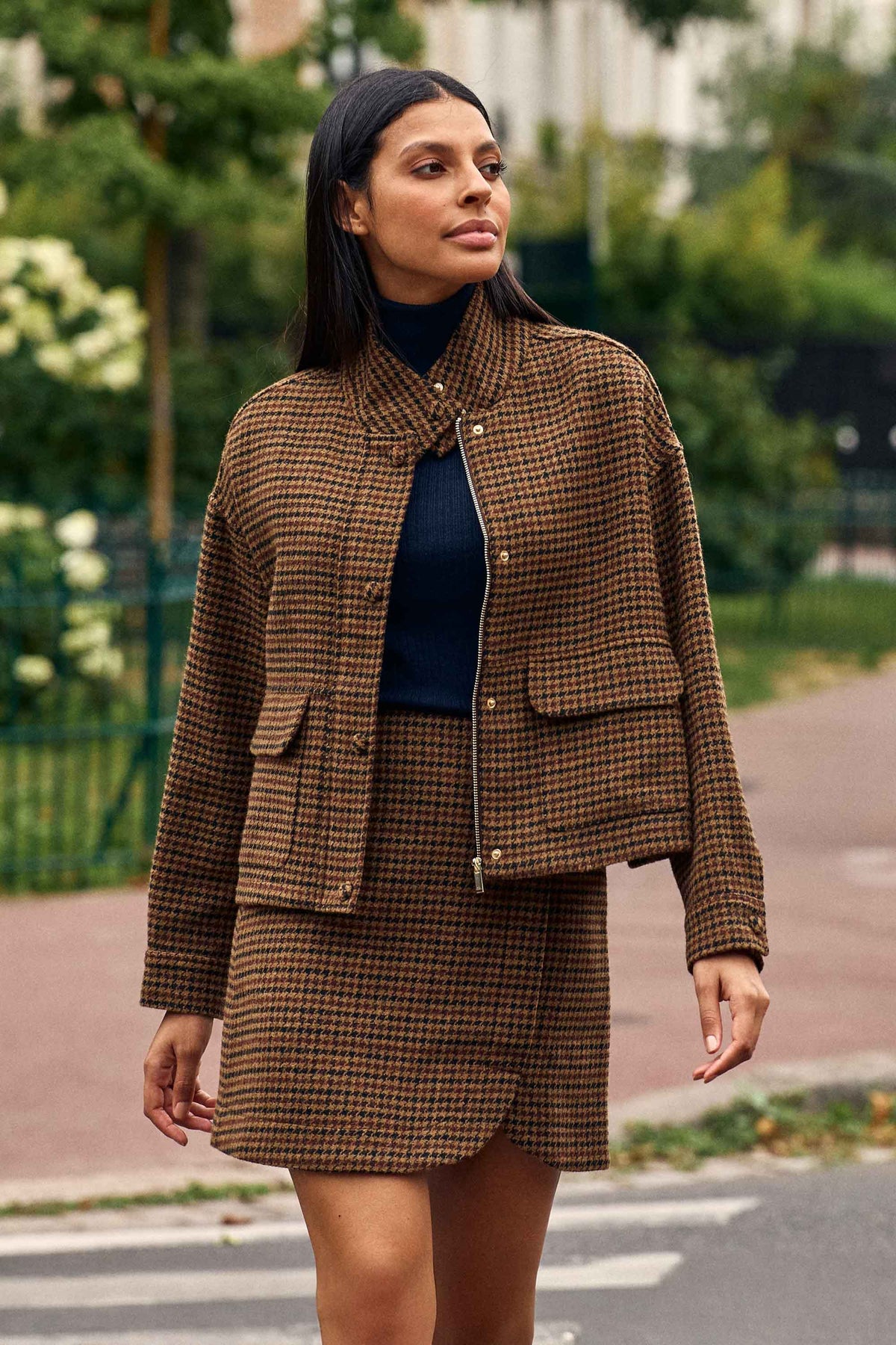 Veste à carreaux pied de poule - Velma