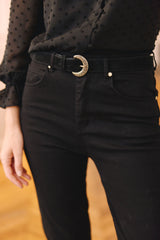 Ceinture en cuir noir - Vivian