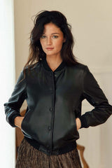 Veste en cuir noir - Volene