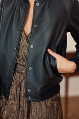 Veste en cuir noir - Volene