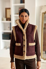 Veste sans manches bordeaux - Vonnie